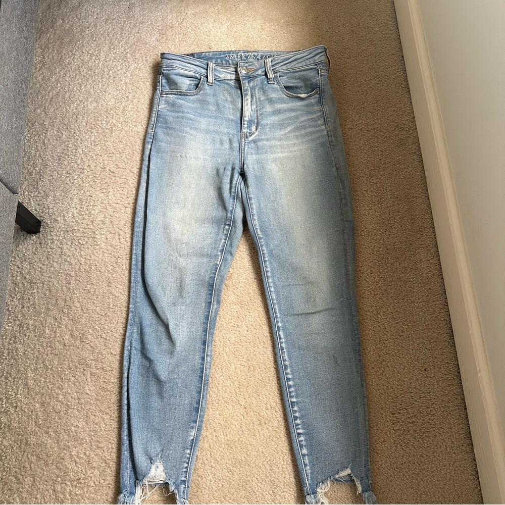 American Eagle Distressed Hem Jeans